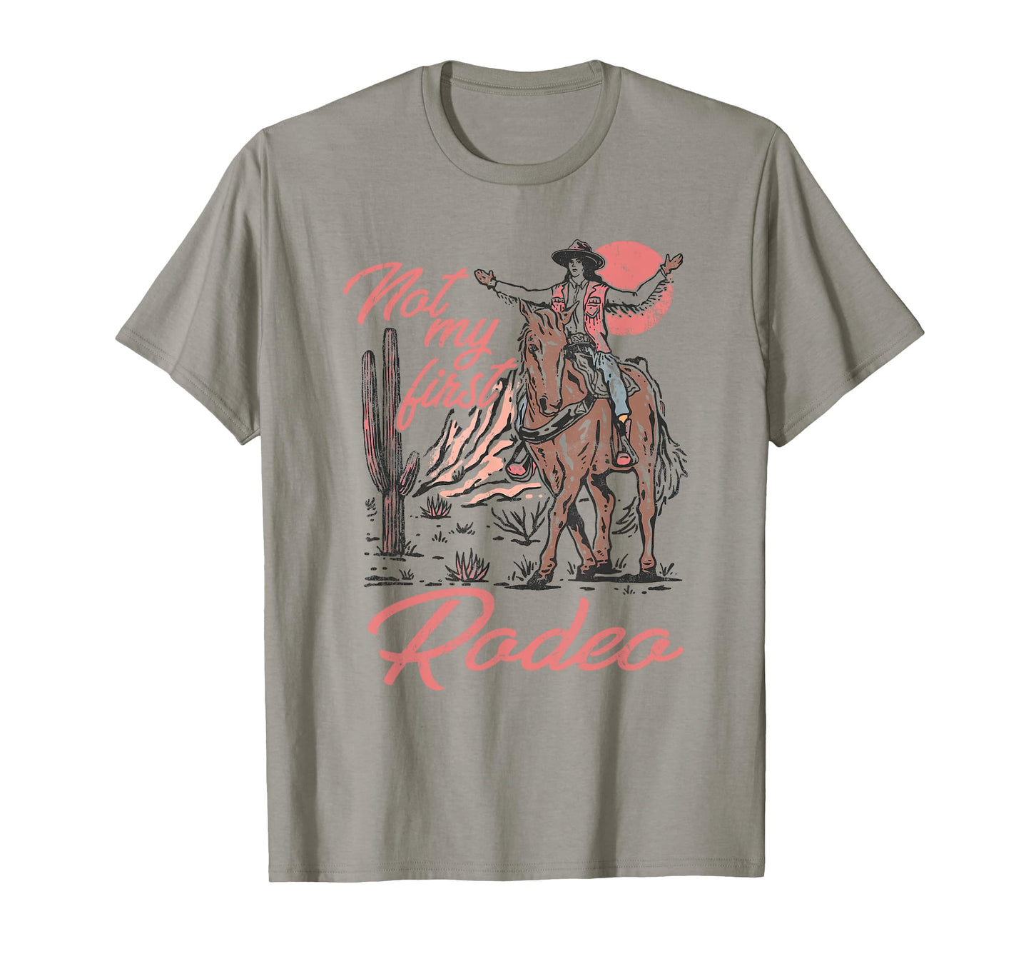Not My 1st Rodeo Vintage Cowgirl Riding Horse Women Girls T-Shirt