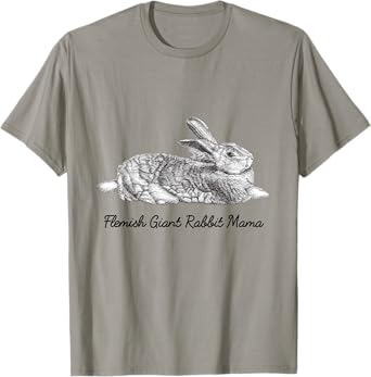 Flemish Giant Bunny Rabbit Mama Drawing T-Shirt