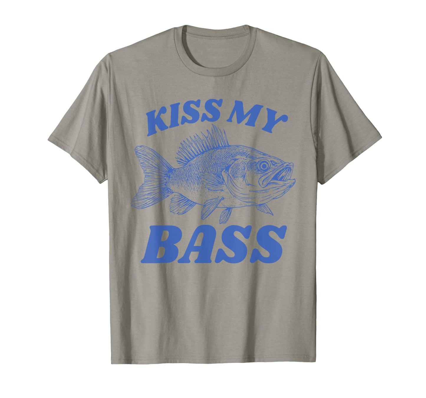 Vintage Kiss My-Bass Fishing Lover Bass Fisher Womens Mens T-Shirt