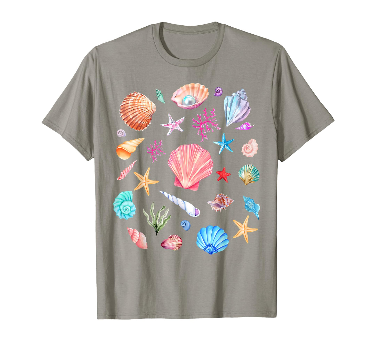 Vintage Seashell Beach Coastal Retro Summer Vibes Aesthetic T-Shirt