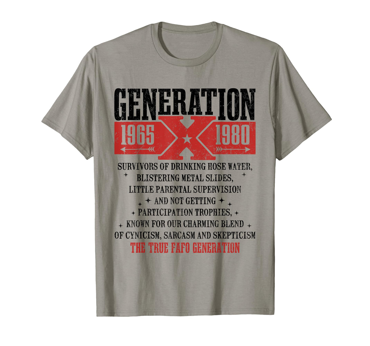 Vintage GenerationX 1965 1980 GenX Funny Generation Saying T-Shirt