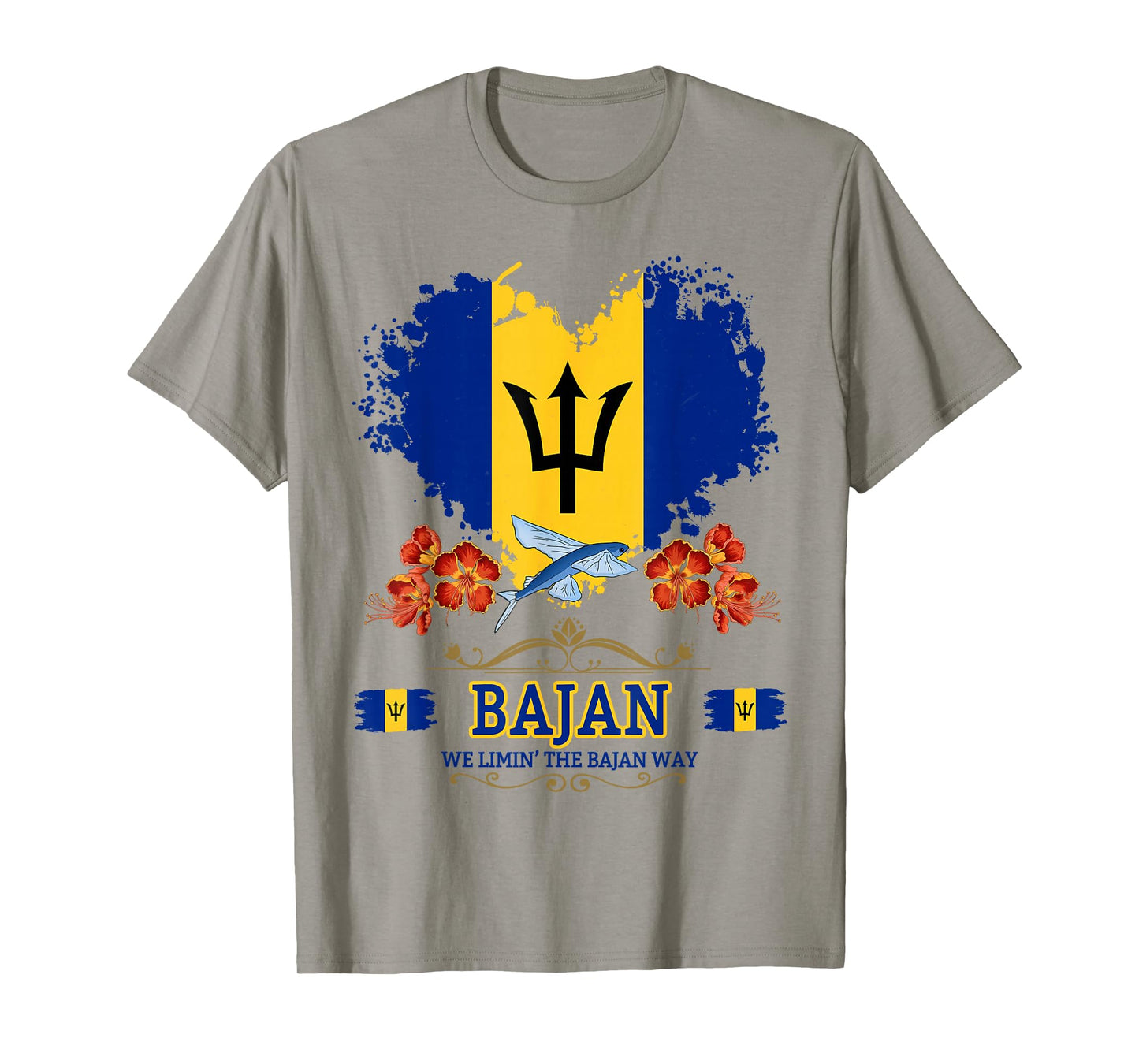 Barbados Flag Outfit Idea For Women & Novelty Bajan Roots T-Shirt