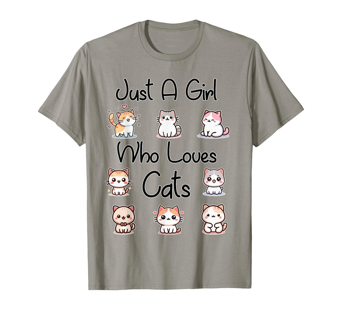 Girl Who Loves Cats Cute Kitty Cat T-Shirt