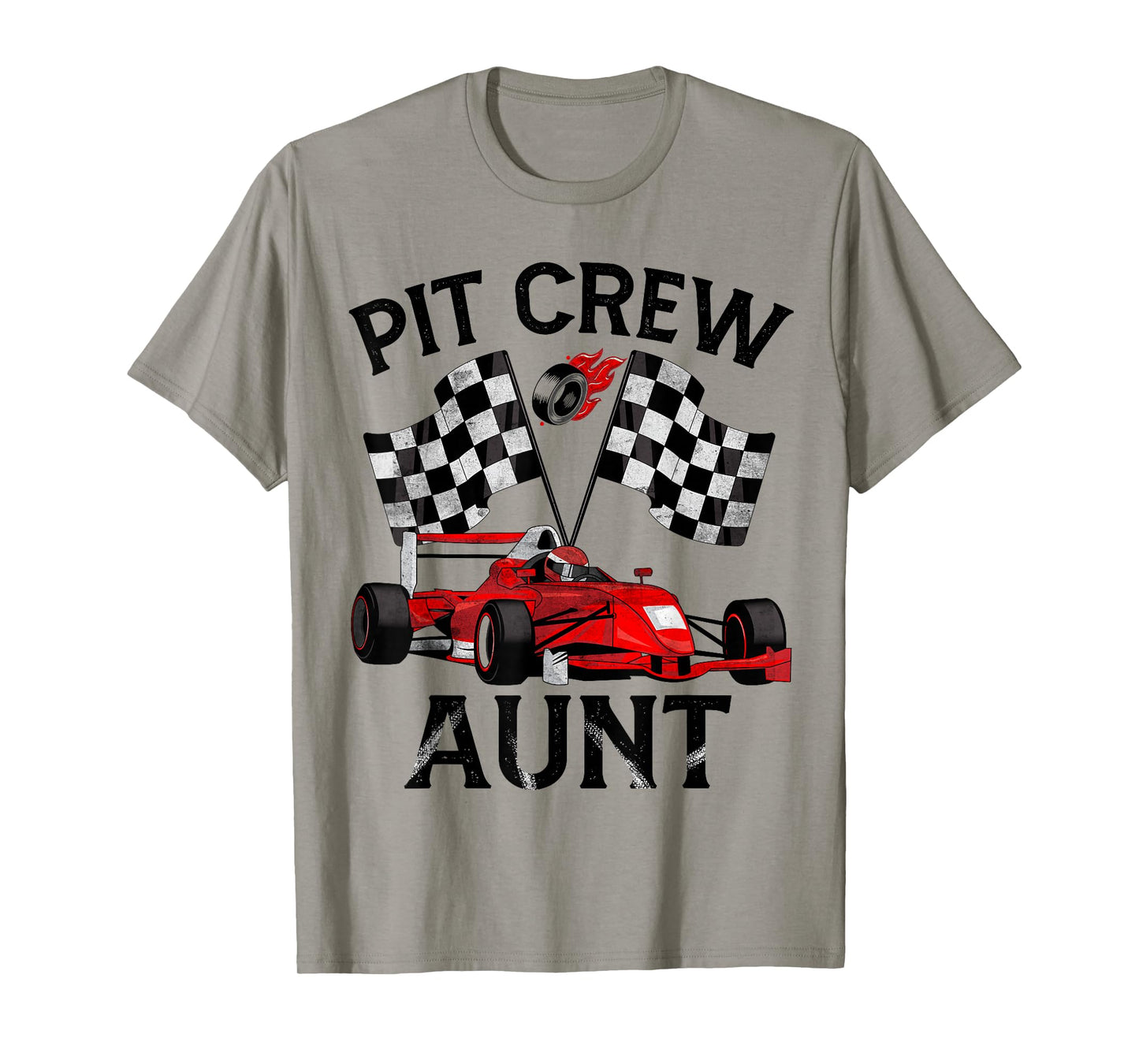Pit Crew Aunt Race Car Birthday Party Racing Family T-Shirt