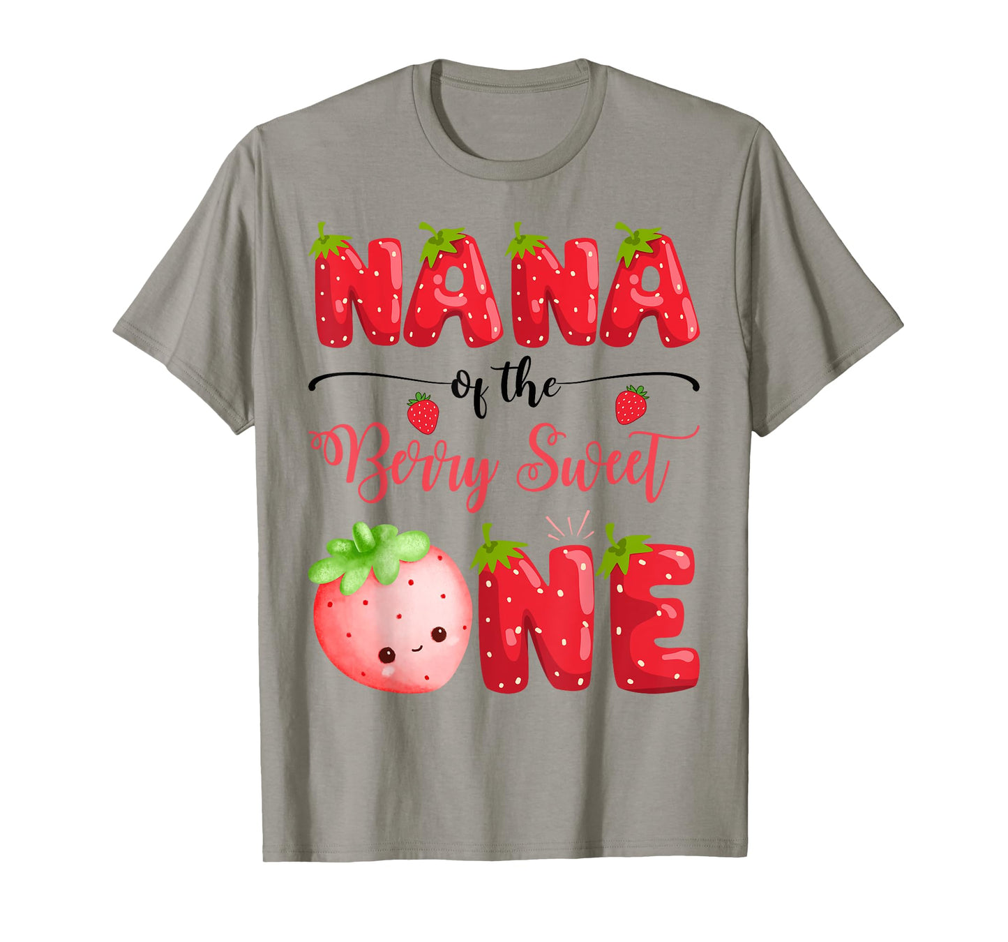 Nana Of The Berry Sweet One Birthday Girl Strawberry T-Shirt