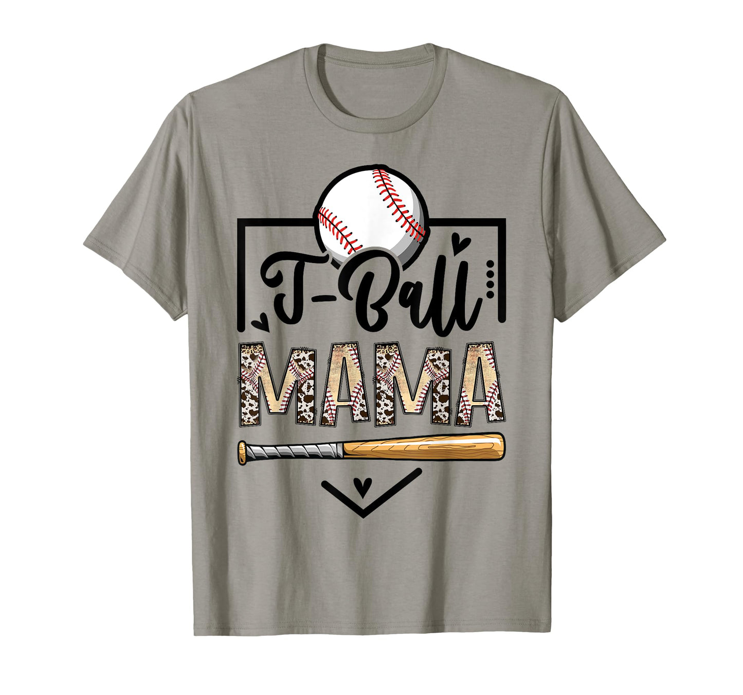 T-Ball Mama Leopard Funny Tee Ball Game Day T-Shirt