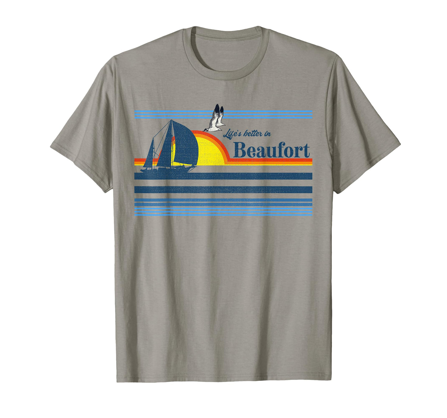 Beaufort North South Carolina NC SC Gift Beach Retro Vintage T-Shirt