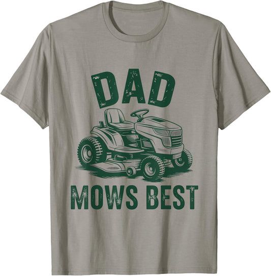 Dad Mows Best funny garden Dad Retro Mowing dad fathers day T-Shirt