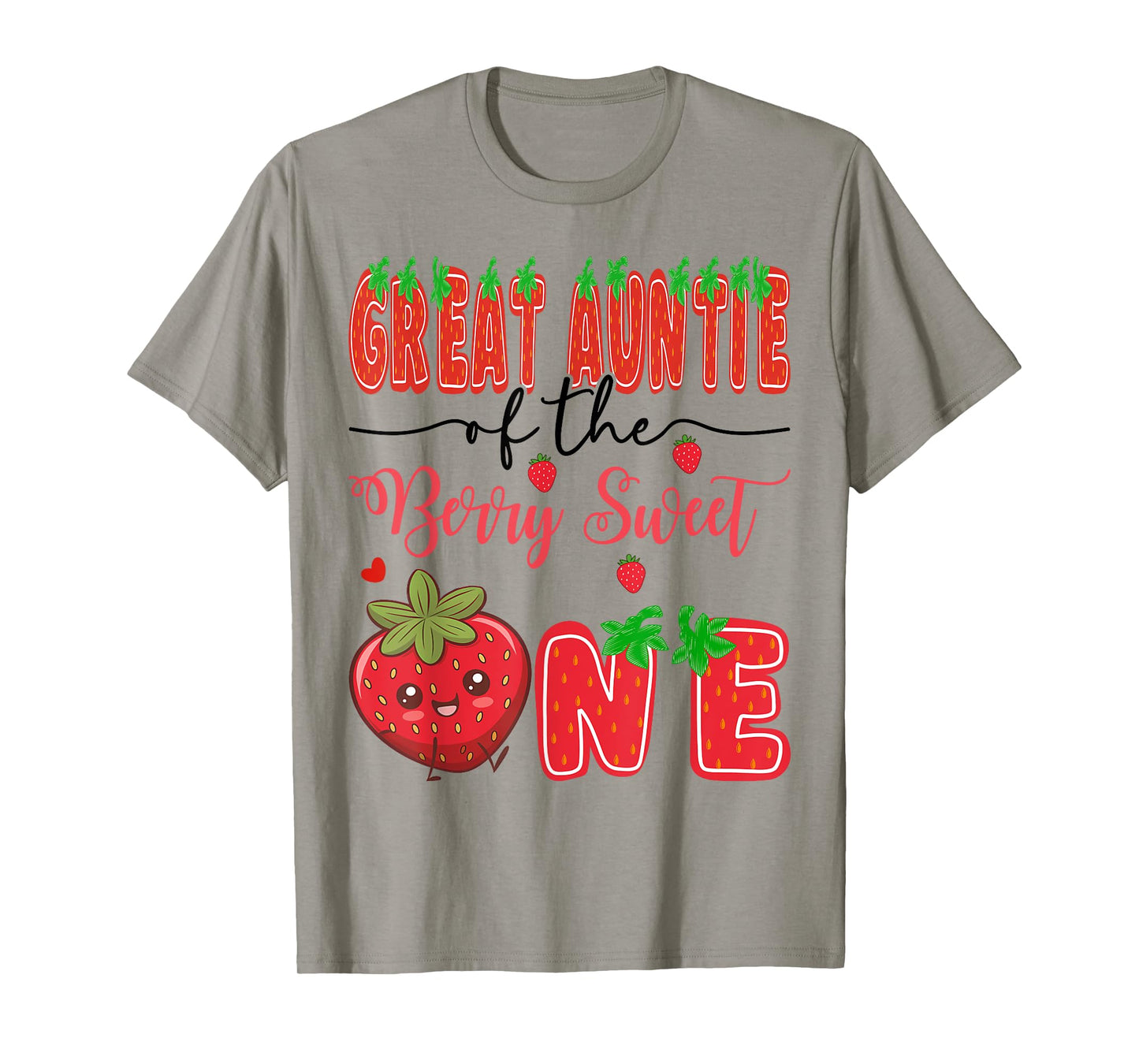 Great Auntie Of The Berry Sweet One Strawberry 1St Birthday T-Shirt