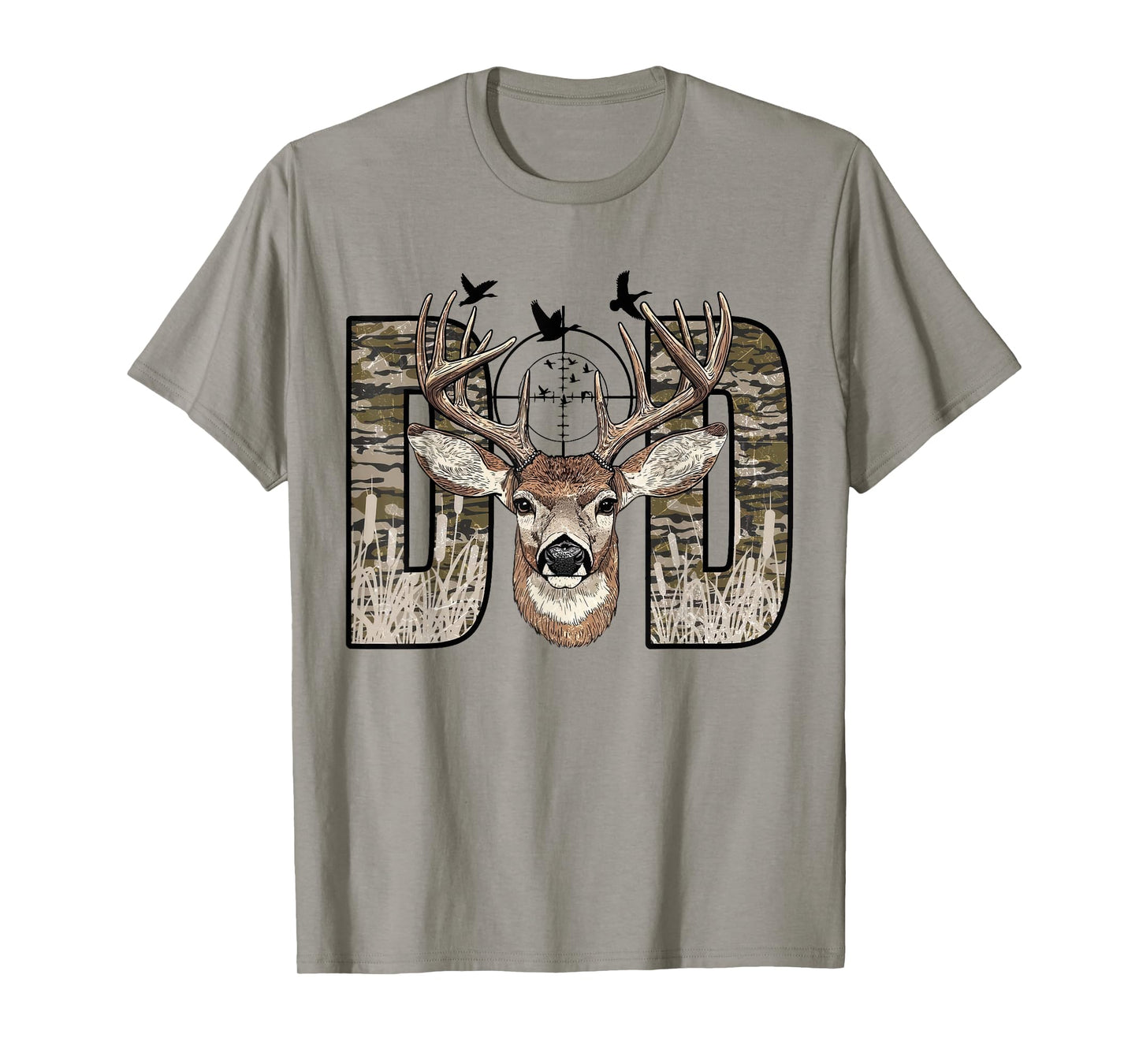 Old School Camo Dad Hunting Camouflage Deer Father's Day T-Shirt