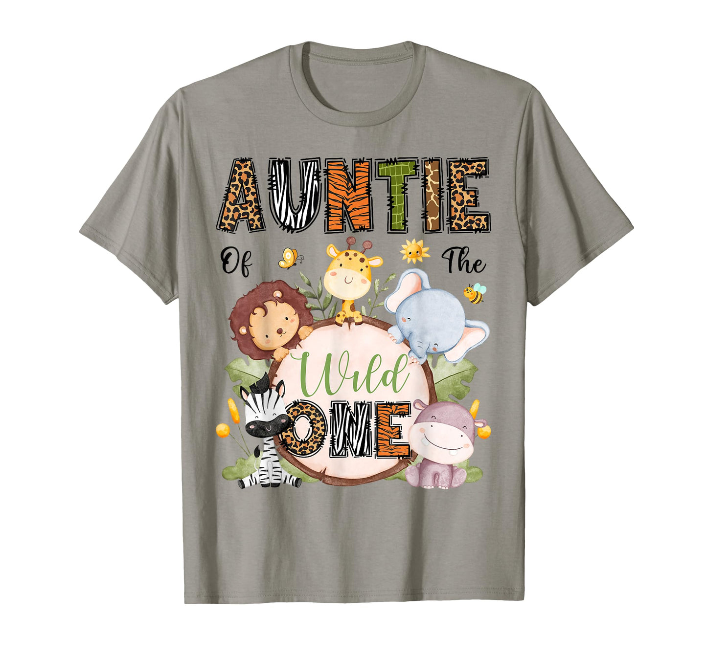 Auntie Of The Wild One Safari Woodland 1St Bday Kids T-Shirt