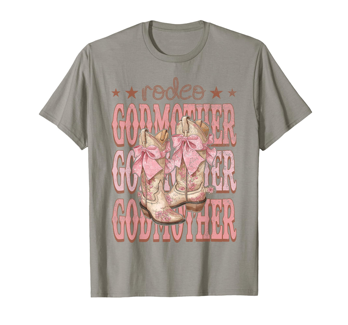 Rodeo GodMother Pink Boots Coquette Cow-Girl Birthday Party T-Shirt