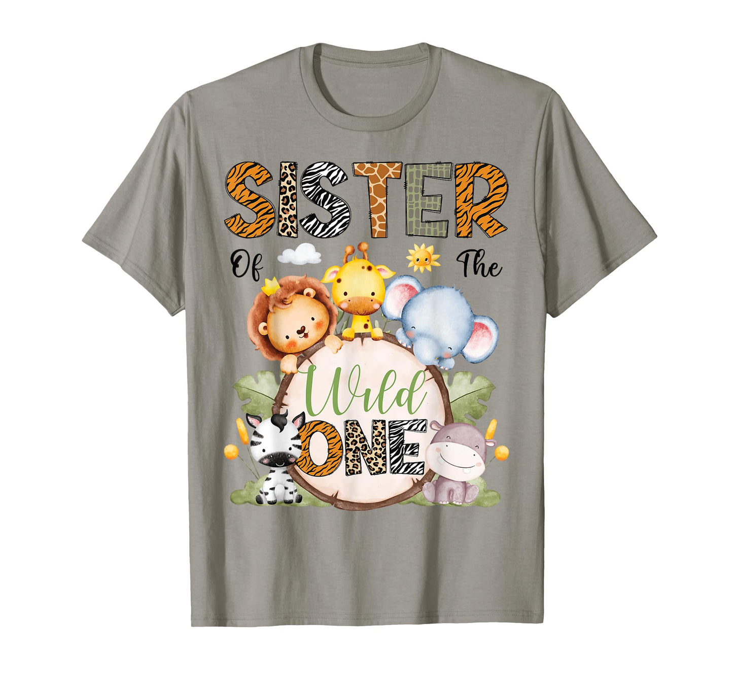 Sister Of The Wild One 1St Birthday Boy Safari Animals T-Shirt