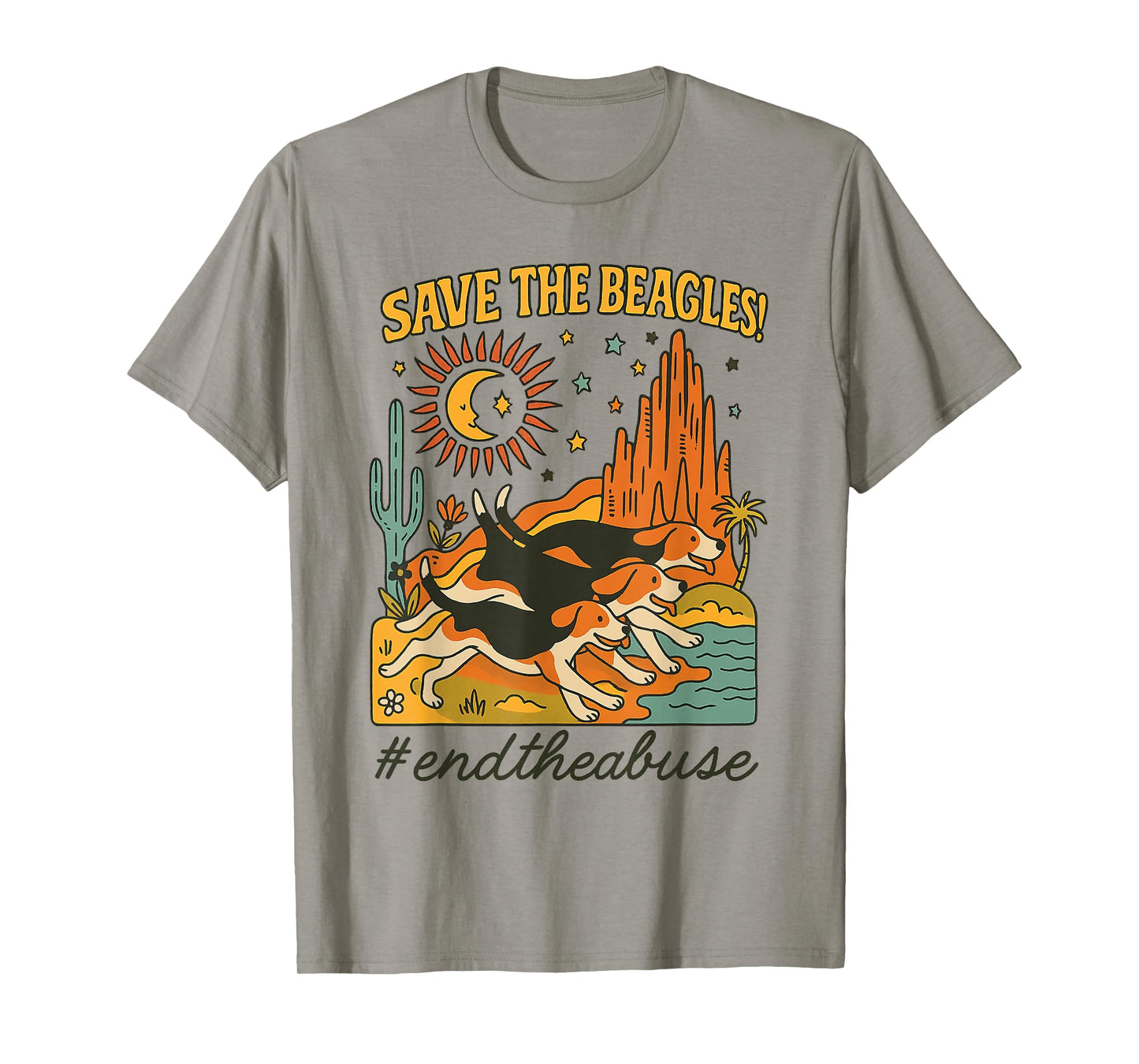 Save The Beagles #endtheabuse Vintage Animal Rescue T-Shirt