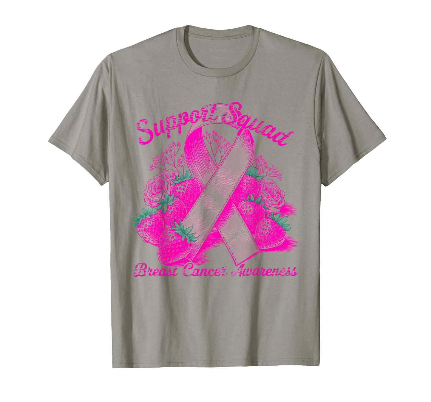 Support Squad Breast Cancer Awareness Pink Ribbon Women Gift T-Shirt