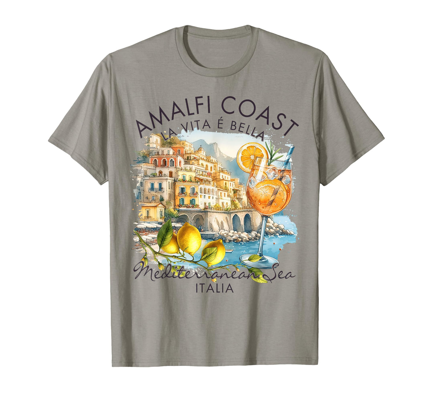 Amalfi Coast Italy Travel Trip Vacation Mediterranean Sea T-Shirt