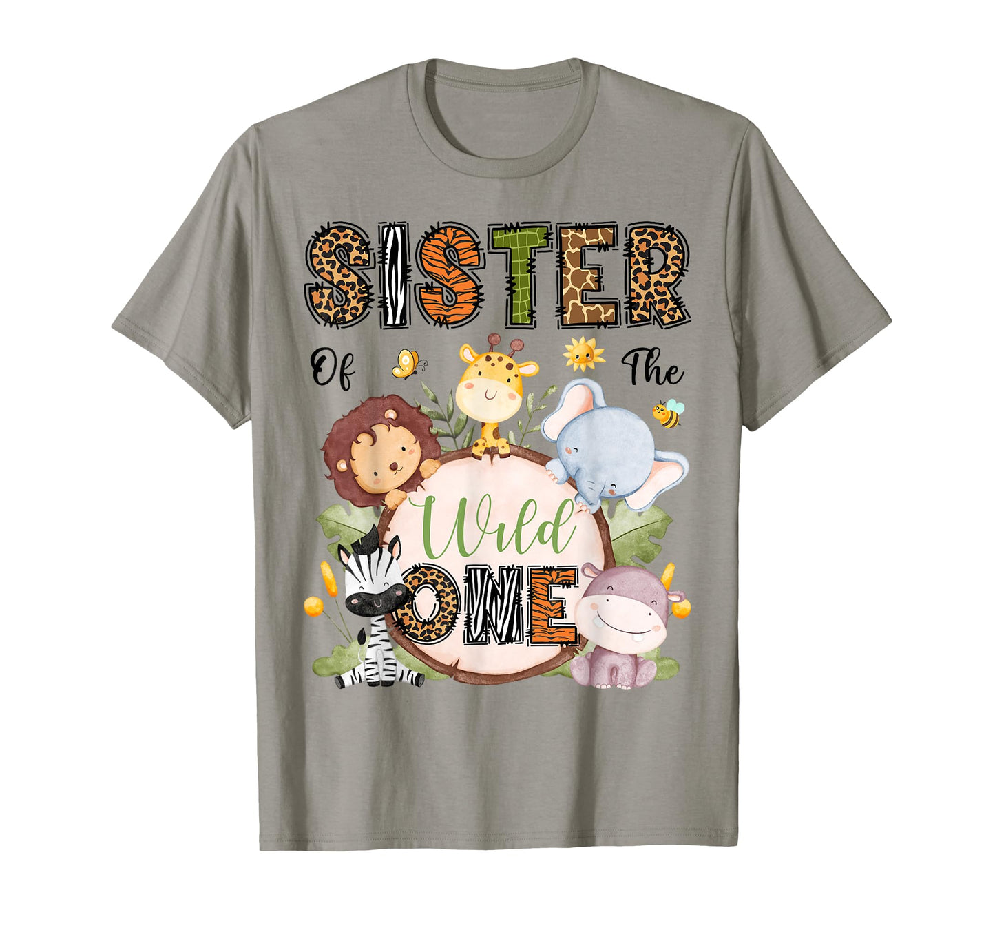Sister Of The Wild One Safari Woodland 1St Bday Kids T-Shirt