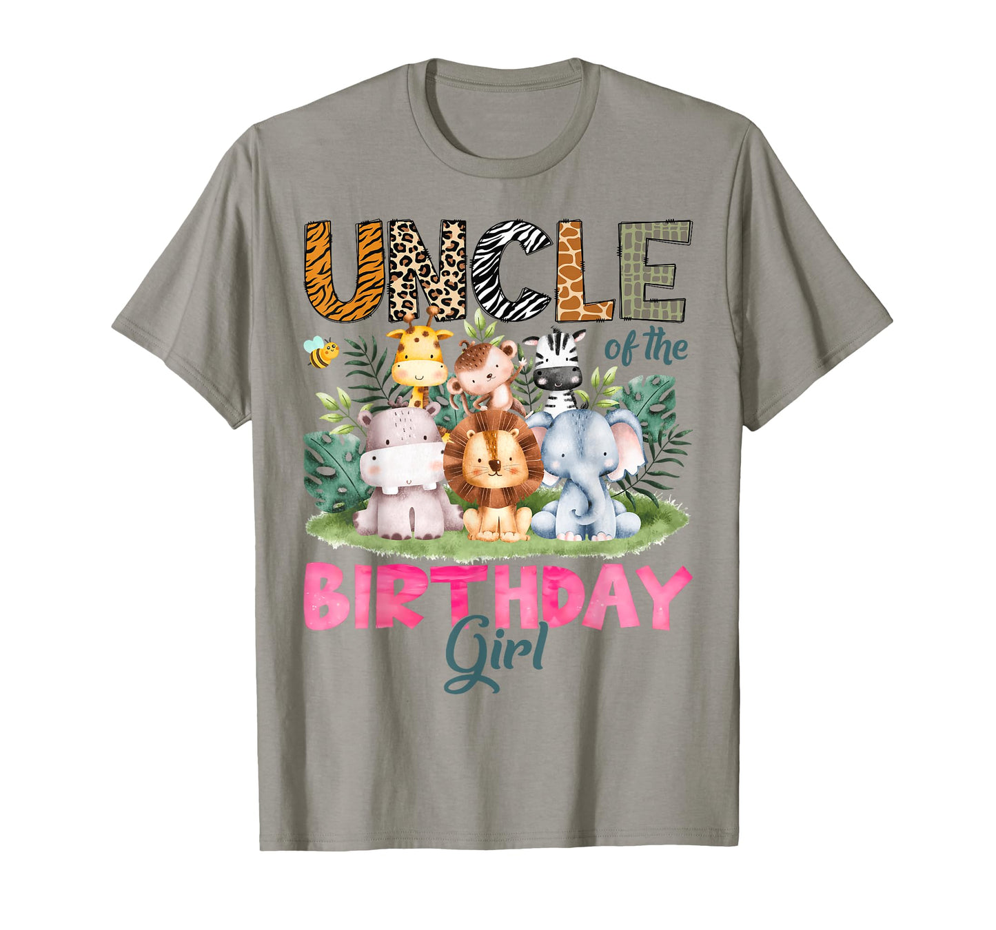 Uncle Of The Birthday Girl Safari Jungle Animal Lover T-Shirt