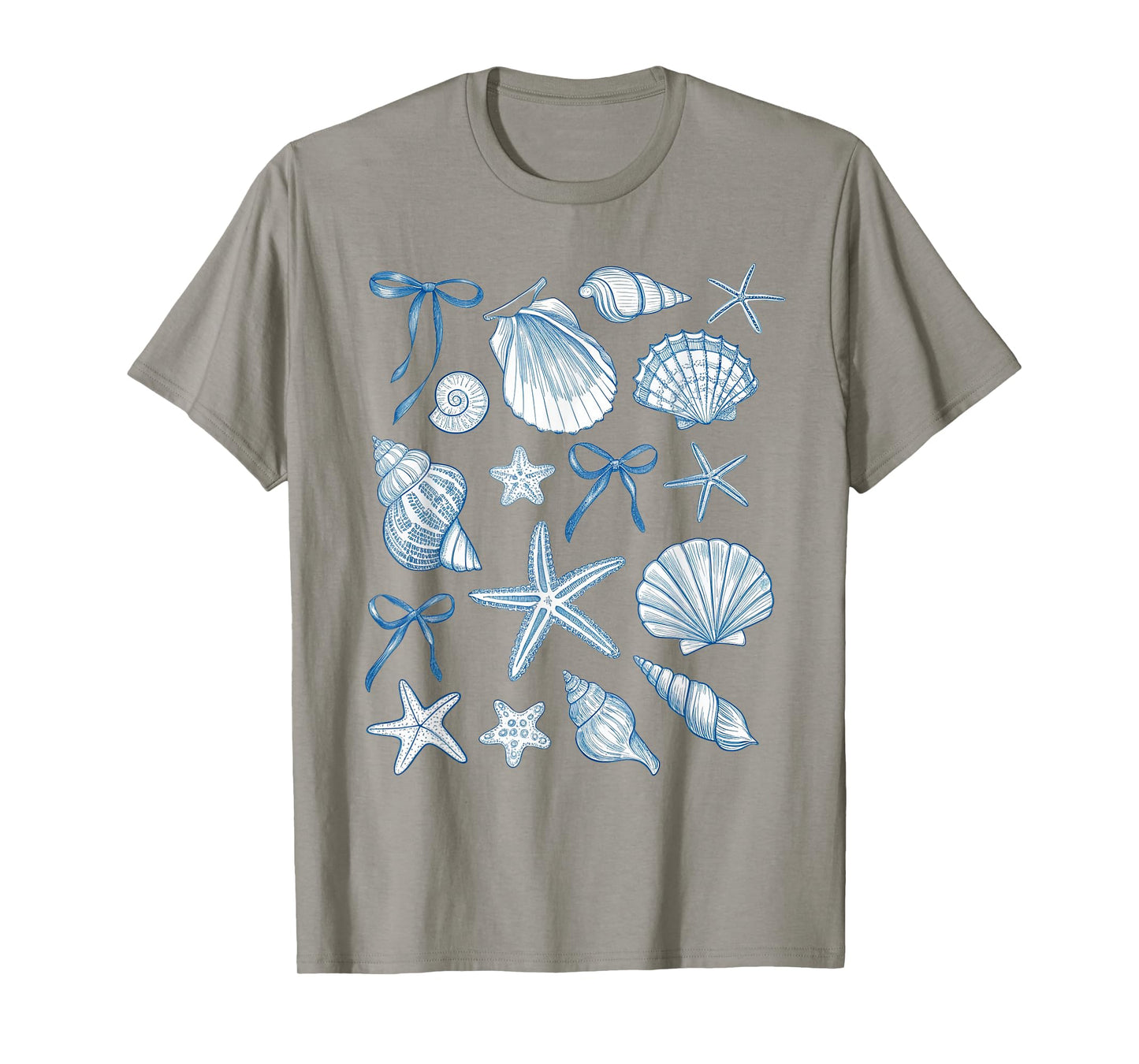 Summer Coquette Seashell Blue Bow Ocean Beach Summer Vibes T-Shirt