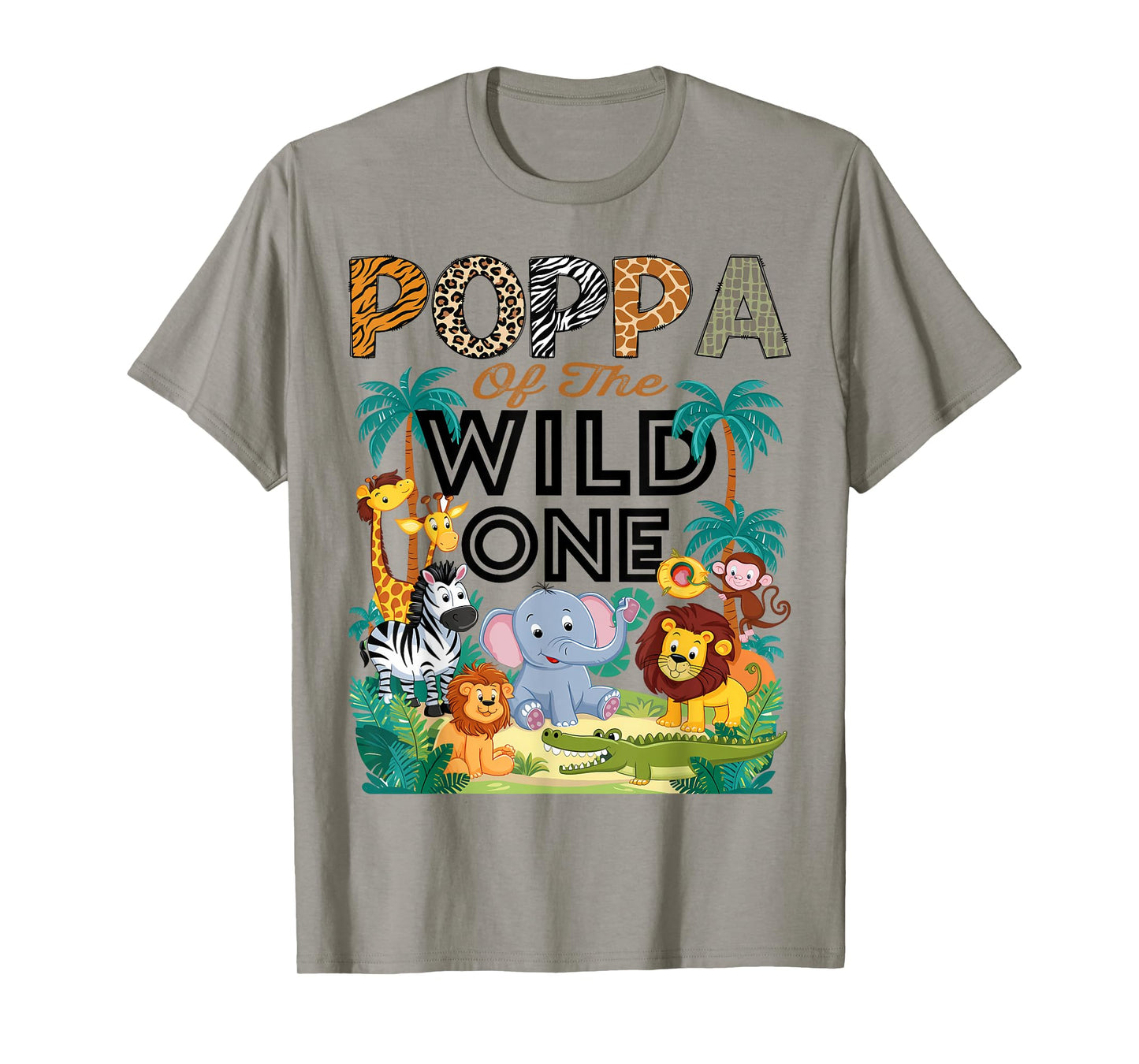Poppa Of The Wild One Safari Zoo Animal Birthday Party T-Shirt