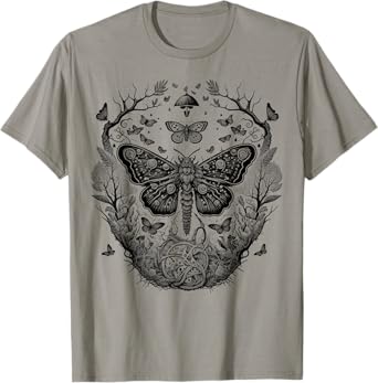 Cute Fairycore Floral Moth Aesthetic Girls Women Graphic T-Shirt