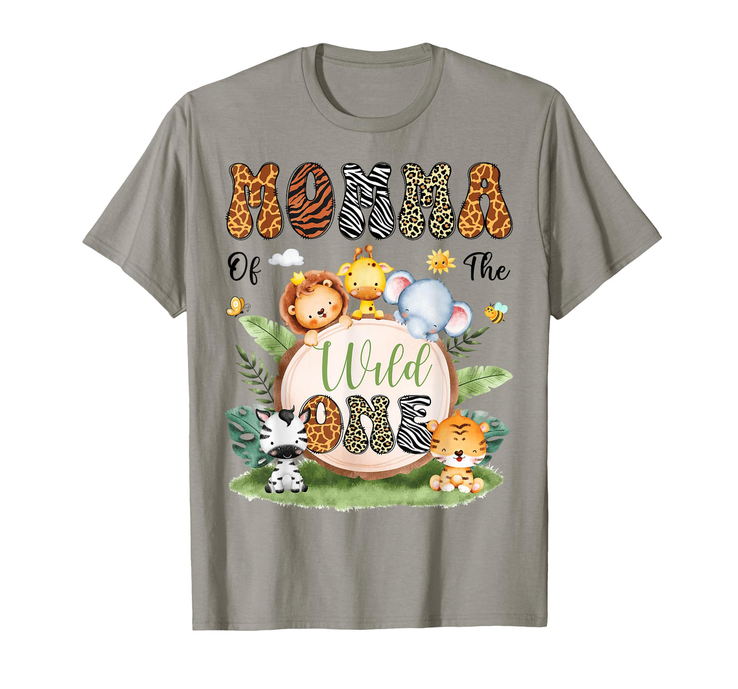 Momma Of The Wild One Safari Jungle 1St Birthday Boy T-Shirt