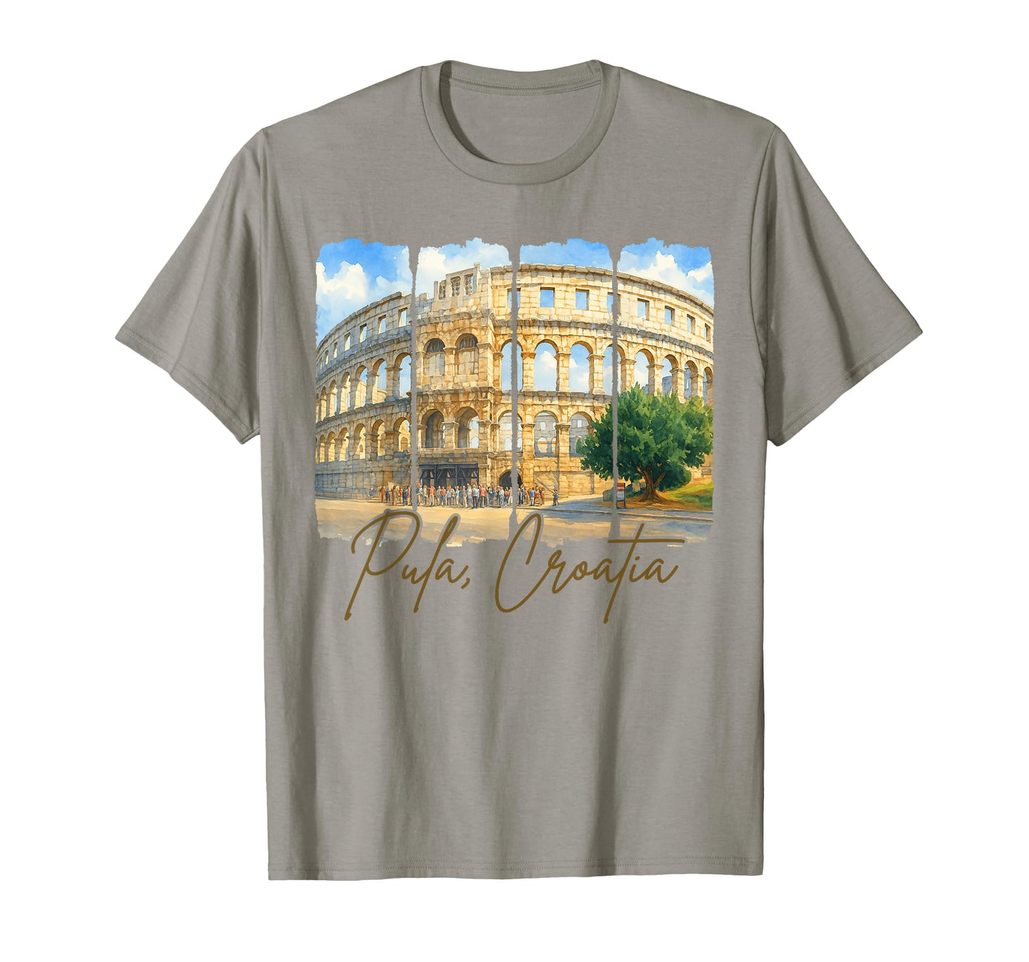 Pula Croatia Traveling Brushstroke Pula Croatia Souvenir T-Shirt