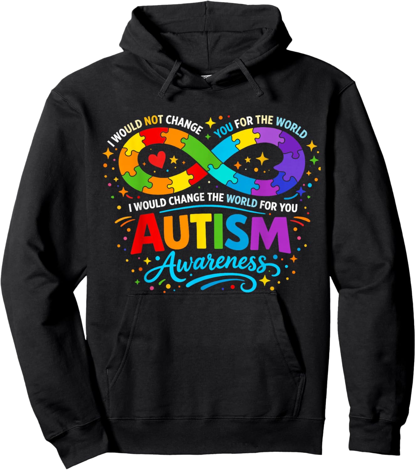 Autism Awareness Infinity Symbol Puzzle Neurodiversity Women T-Shirt - Hoodie | Black