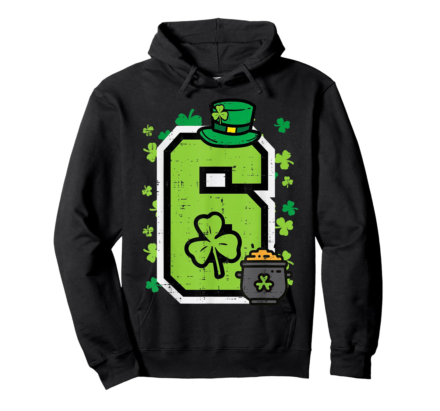 Number 6 St Patricks Day 6 7 Meme Matching Kids Boys Youth T-Shirt - Hoodie | Black