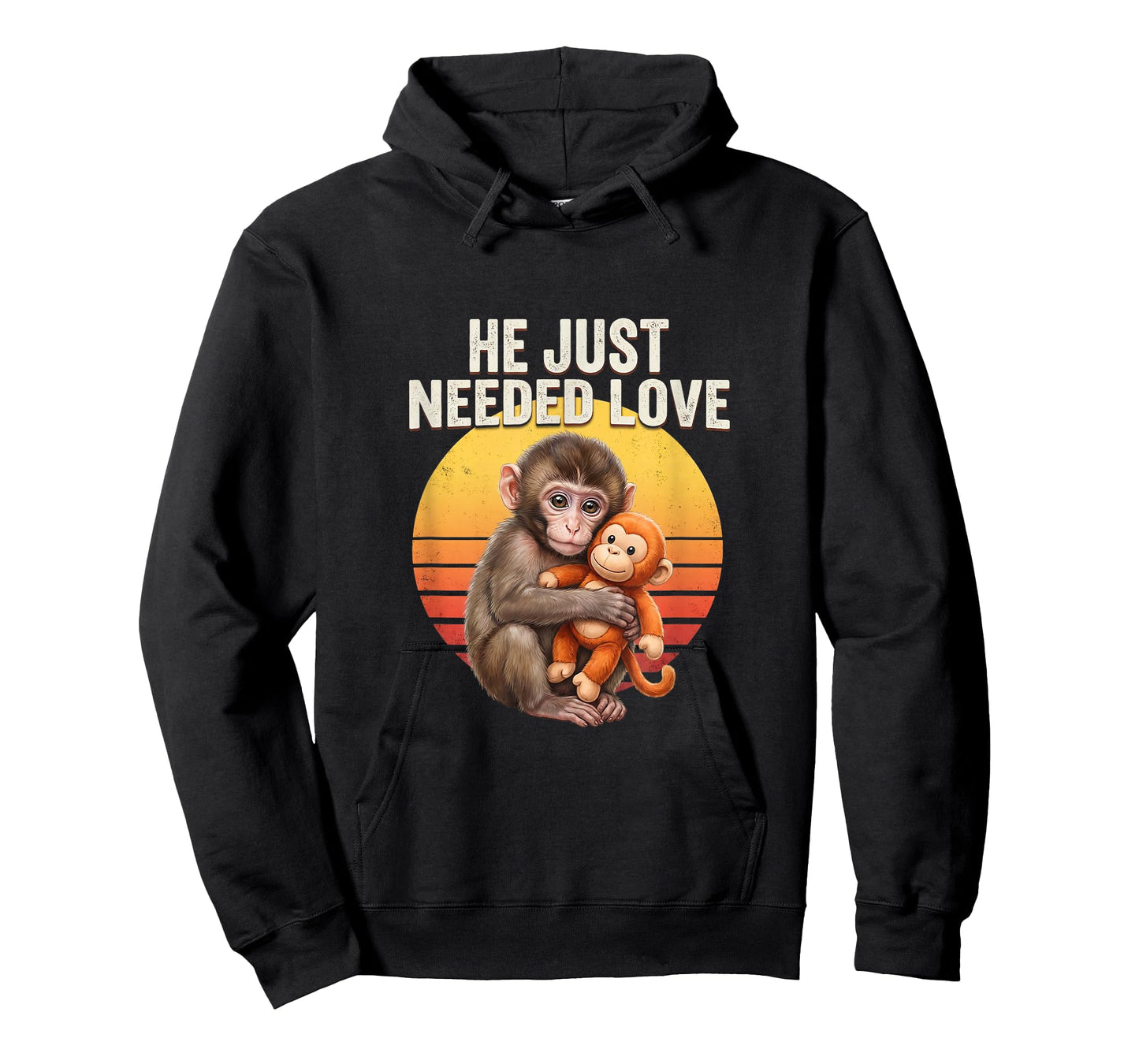 He Just Needed Love Baby Monkey Punch Emotional Retro Sunset T-Shirt