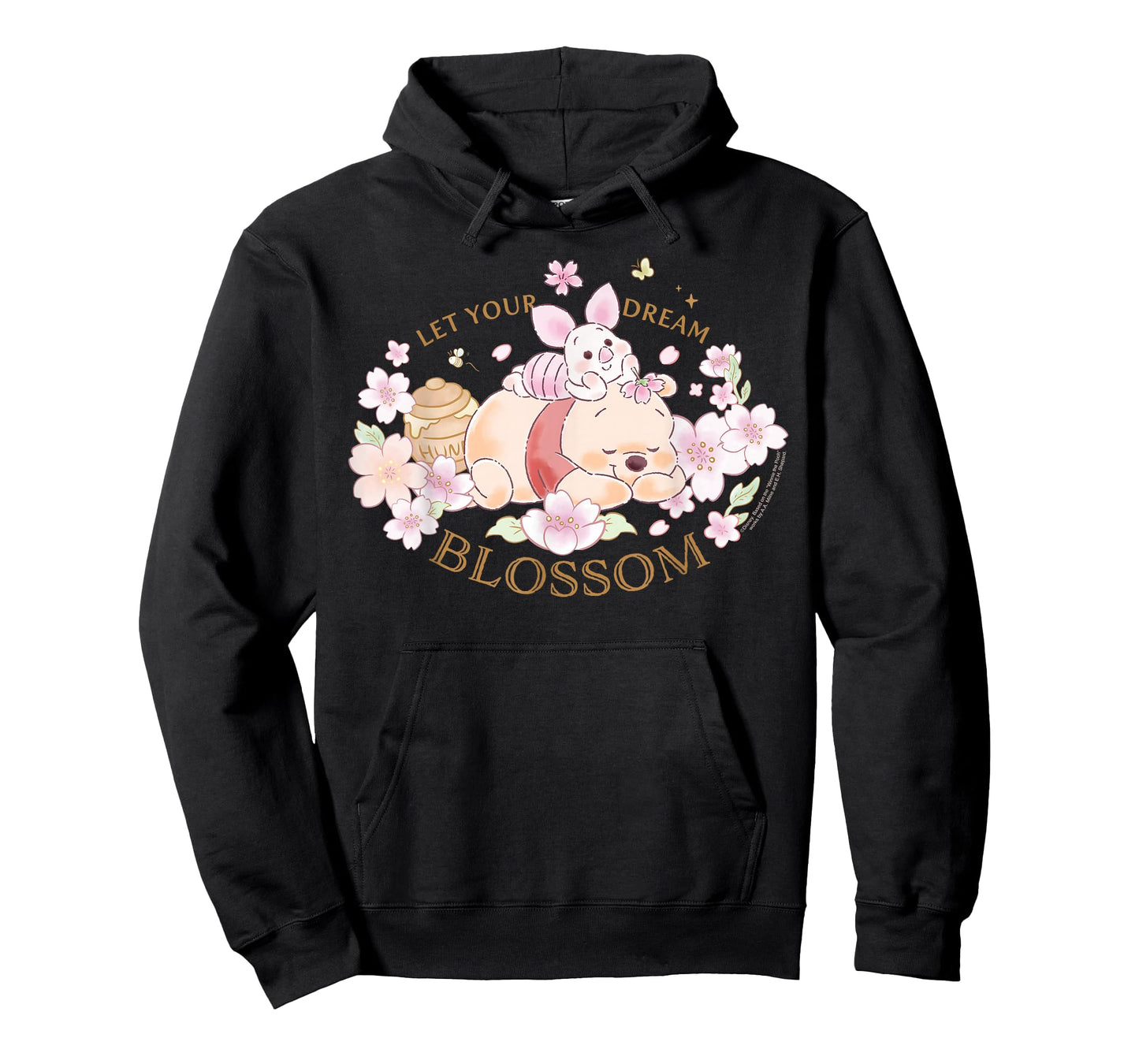 Disney Winnie The Pooh and Piglet Let Your Dream Blossom T-Shirt - Hoodie | Black