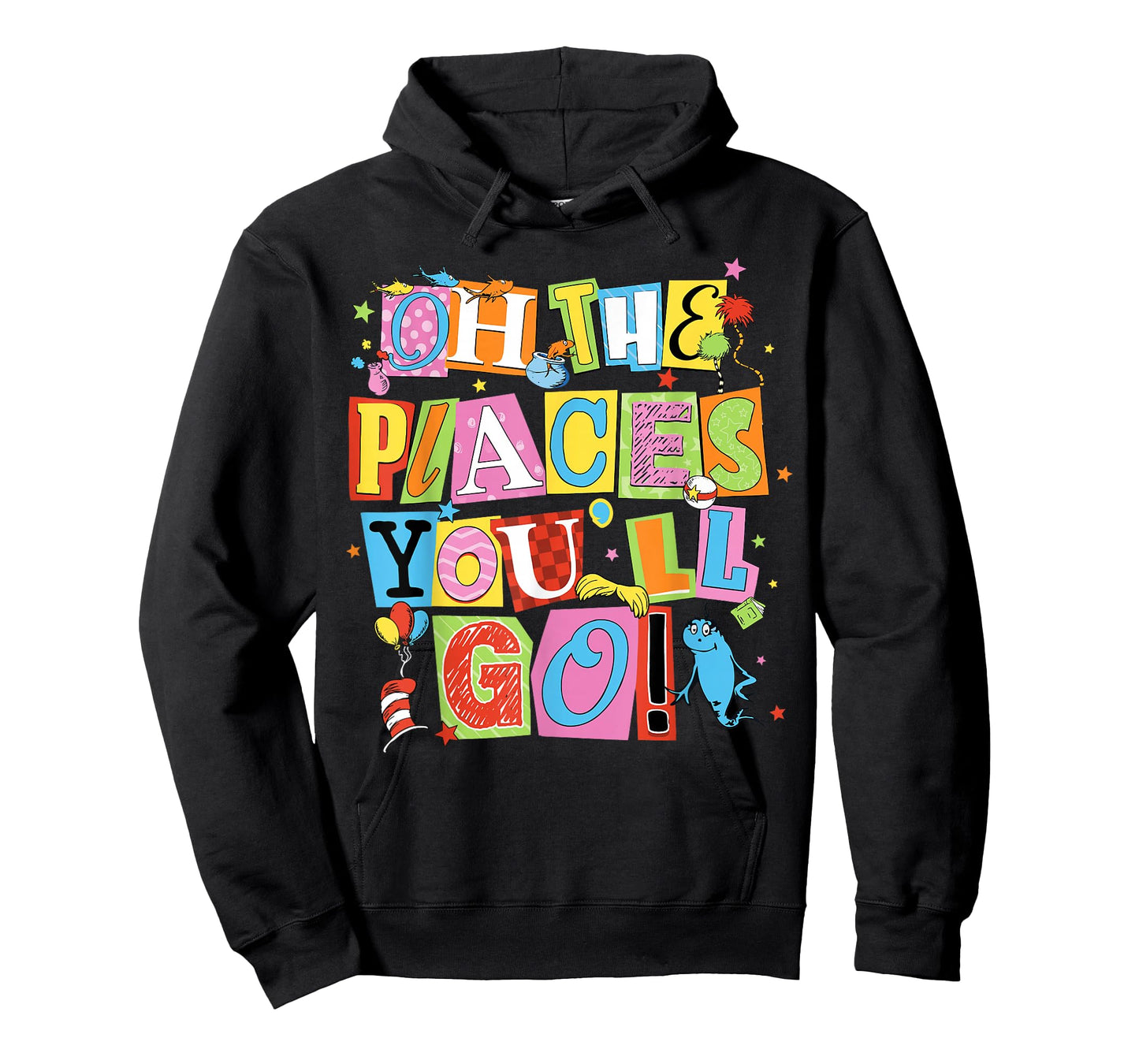 Reading Day Oh Places You Go Doctor Teacher Cat Hat Autism T-Shirt