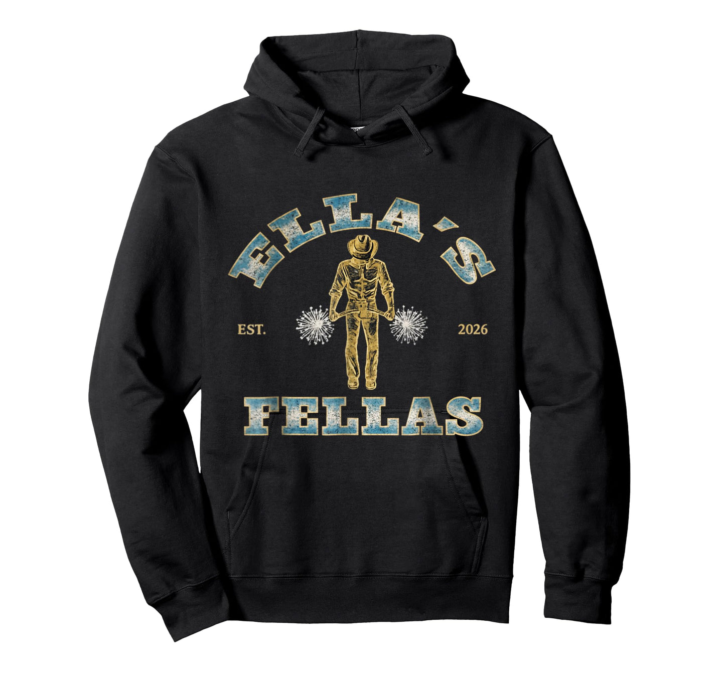 Ellas Fellas Vintage Retro Tee - Matching Squad 70s Style T-Shirt - Hoodie | Black
