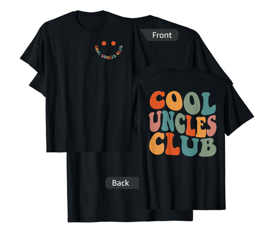 Uncles Shirt Cool Uncles Club Funny New Uncle Men 2 Sided T-Shirt