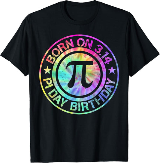 Born On 3.14 Pi Day Birthday Bday Math Men Women Kids T-Shirt T-Shirt - T-Shirt | Black