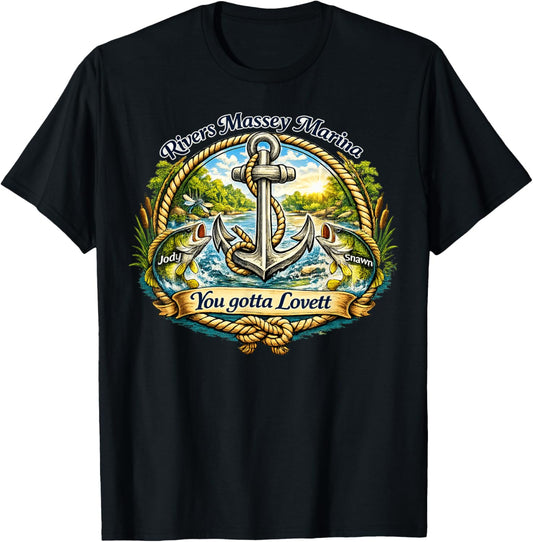 Rivers Massey Marina – Jody & Shawn Bass Logo T-Shirt - T-Shirt | Black