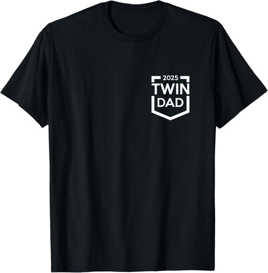 Twin Dad Est 2025 New Father Daddy T-Shirt