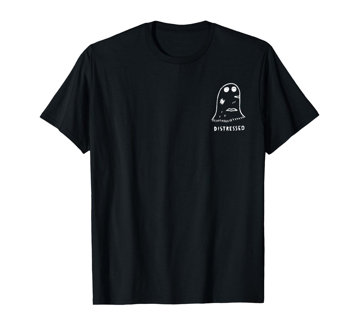 Ghost Pocket Distressed Halloween Costume Ghoul Spirit T-Shirt