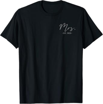 Mrs Est. 2025 Just Married Wedding Wife Matching Mr & Mrs T-Shirt