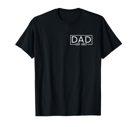 Father's Day Dad Est 2017 Logo Expect Pregnancy Announcement T-Shirt