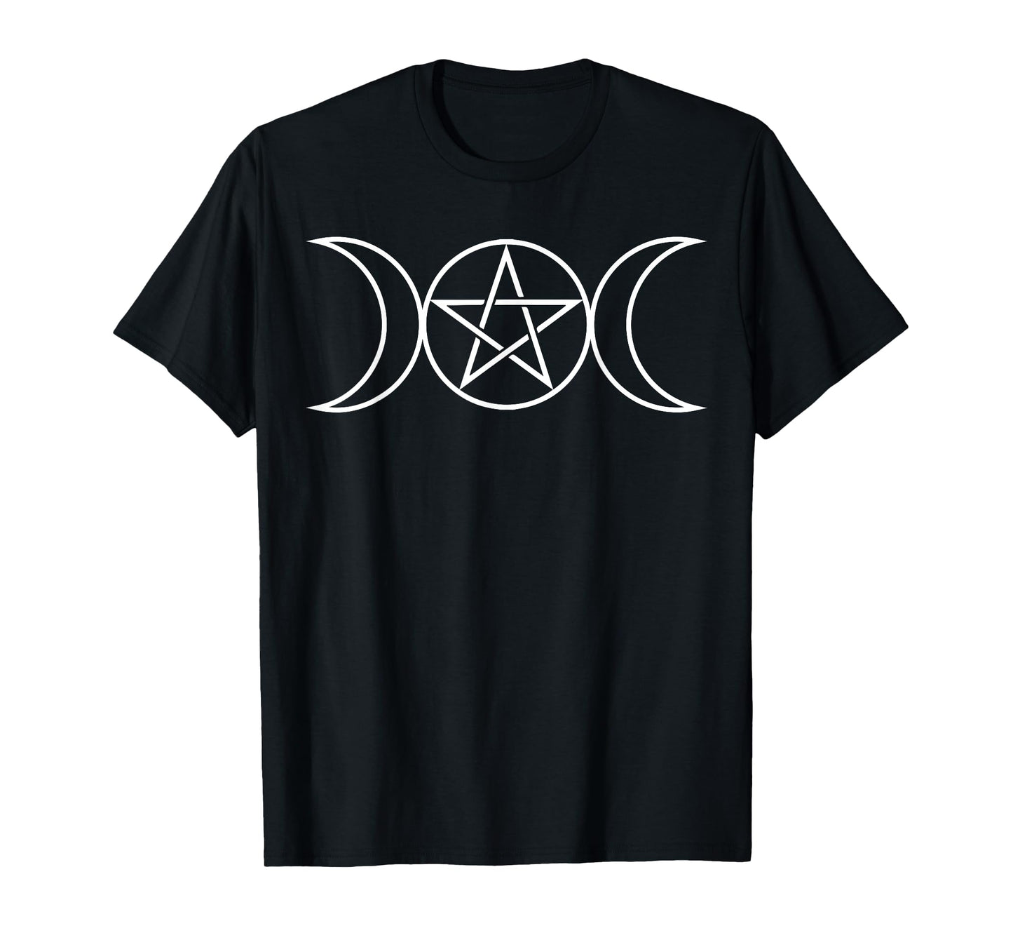 Triple Moon Pentagram Wicca Pagan Goddess Witch Funny Gift T-Shirt