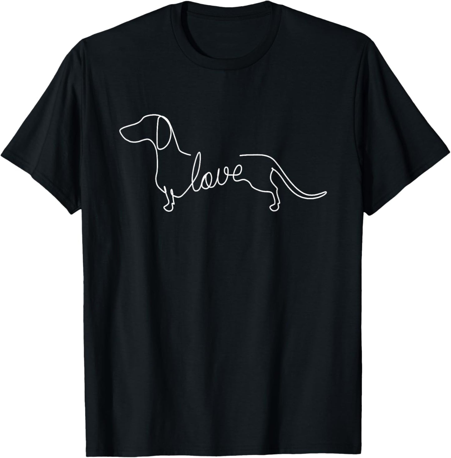 Dachshund Chiweenie Wiener Dog Love Sketch Art Dog T-Shirt