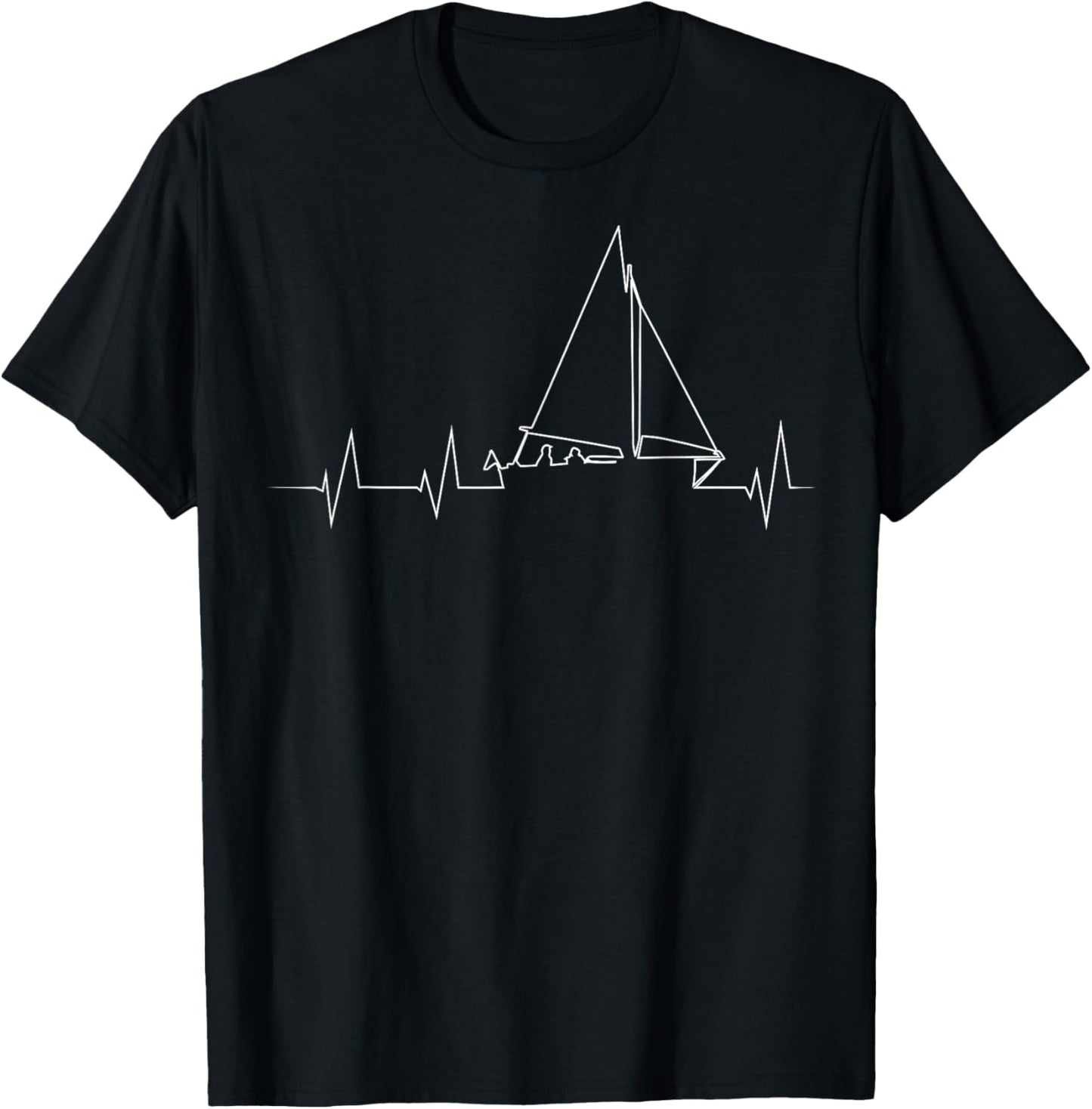 Funny Sailboat Heartbeat Shirt | Cute Love To Sail Tee Gift T-Shirt