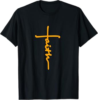 Christian Faith Cross Orange Believers Christians Religious T-Shirt