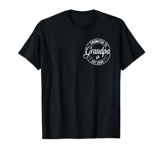Promoted to Grandpa est. 2026 Grandparents Baby Announcement T-Shirt