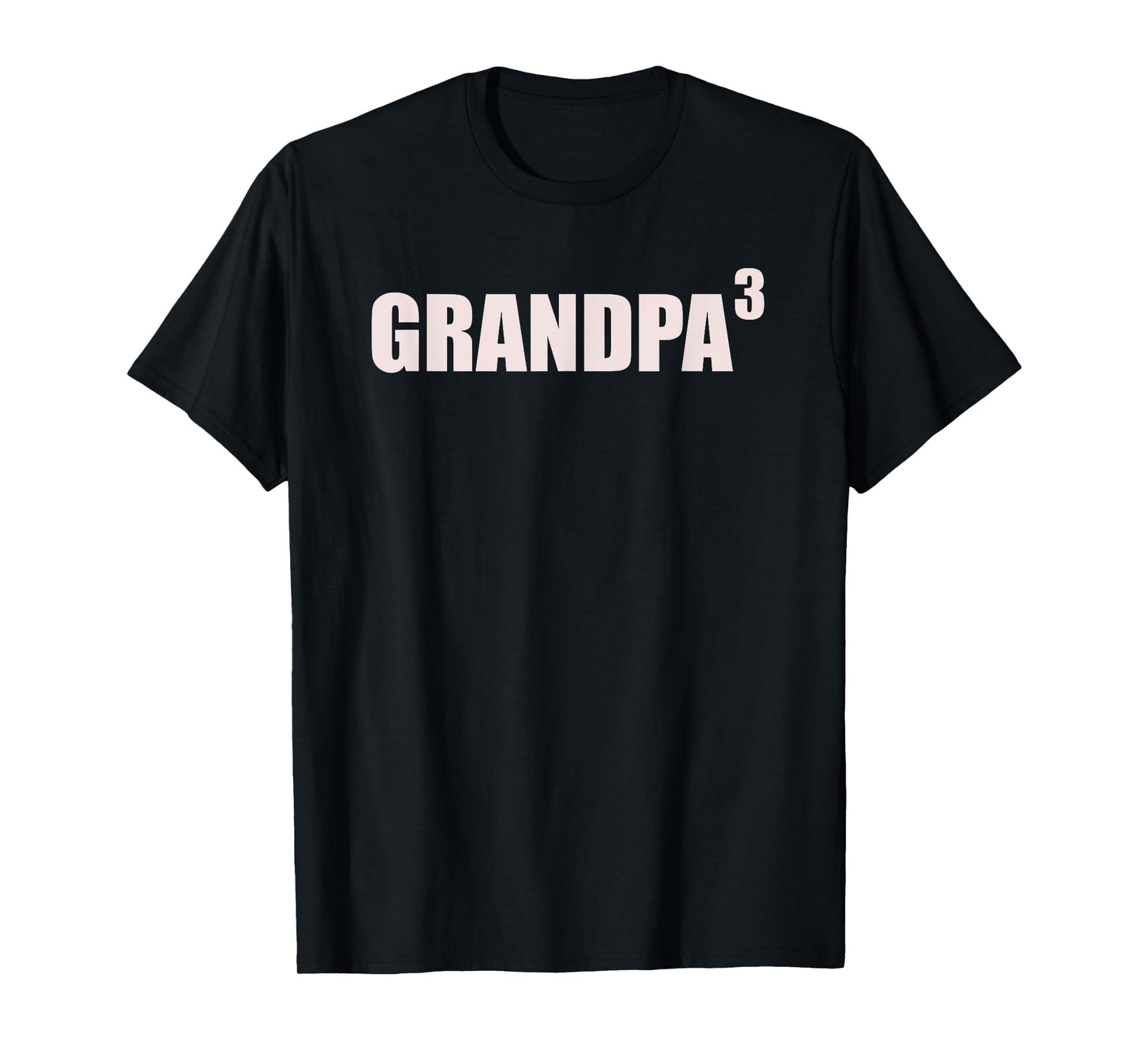 Grandpa 3 Grandkids 3rd Time Cubed Grandpa Of Three T-Shirt