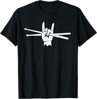 Retro Drum Sticks Art Men Boys Kids Percussion Drum Player T-Shirt