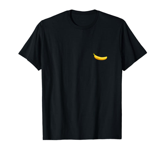 Banana Line Art Graphic Pocket Patch Badge Icon Minimalist T-Shirt