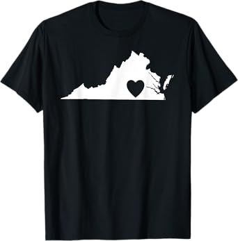 Virginia Lovers State Heart | Vintage Throwback Gift T-Shirt