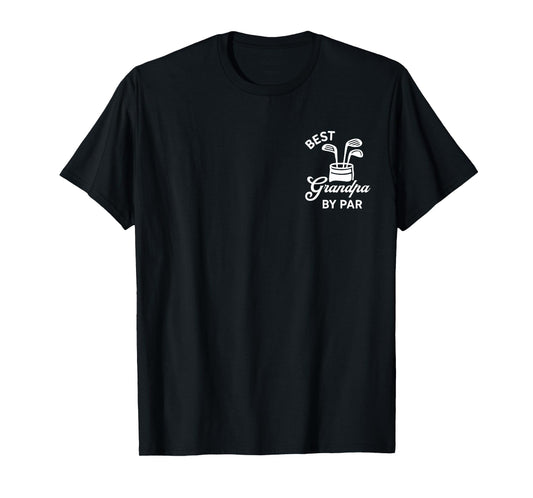 Best Grandpa By Par Funny Par Tee Dad Golf Golfing Pocket T-Shirt